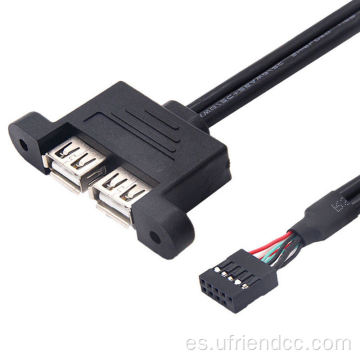 Placa base OEM 9 hoyo a doble cable femenino USB